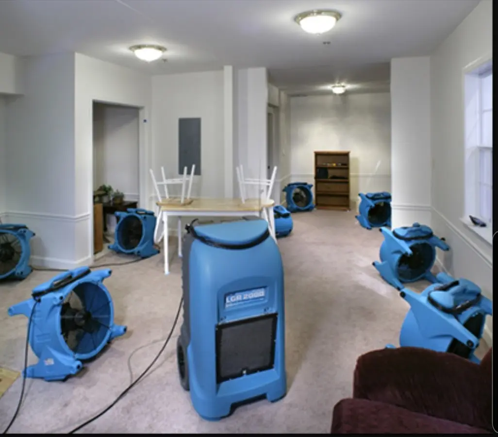 Air movers and dehumidifier setup for Water Extraction & Removal in Corpus Christi